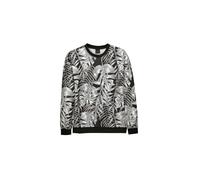 Sweatshirt MADELEINE "Sweatshirt Sweatshirt mit Blätterprint", Damen, Gr. 34, schwarz (schwarz, eisgrau, multicolor), Obermaterial: 92% Polyester PES. 8% Elasthan EL., Modern, Sweatshirts Sweatshirt (