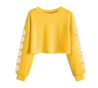 Sweatshirt Mädchen Hoodie Pullover Junge Lässige Loose Rundhals Oberteile Modisch Einfarbig Tops Niedlich Gänseblümchen Druck Sweatshirts Langarm Frühling Winter Sweater Unisex Kinder Teenager