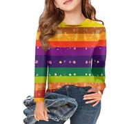 Sweatshirt Mädchen Langarmshirt Herren Baumwolle Coole Y2k Schulterfrei Yk2 Basic Cartoon Rückenfreies Vintage Clean Long Sleeve Langarm Shoulder Top Teenager Mädchen Gelb