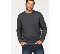 Sweatshirt MAN'S WORLD, Herren, Gr. 4XL (68/70), grau (anthrazit, meliert), angeraute Sweatware, Obermaterial: 60% Baumwolle, 40% Polyester, Basic, regular fit hüftbedeckend, Rundhals, Rippbündchen, S