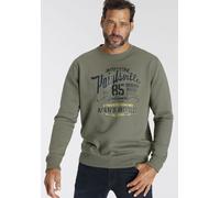 Sweatshirt MAN'S WORLD, Herren, Gr. 5XL (72/74), grün (oliv), Obermaterial: 60% Baumwolle, 40% Polyester, bedruckt, normal, Rundhals, Rippstrickbündchen, Sweatshirts Sweatshirt, Langarm, lässiger Prin