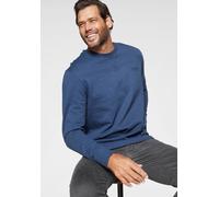 Sweatshirt MAN'S WORLD, Herren, Gr. L (52/54), blau (blau, meliert), angeraute Sweatware, Obermaterial: 60% Baumwolle, 40% Polyester, meliert, Basic, regular fit hüftbedeckend, Rundhals, Rippbündchen,