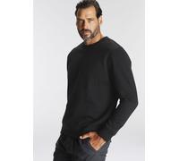 Sweatshirt MAN'S WORLD, Herren, Gr. S (44/46), schwarz, angeraute Sweatware, Obermaterial: 60% Baumwolle, 40% Polyester, unifarben, Basic, regular fit hüftbedeckend, Rundhals, Rippbündchen, Sweatshirt