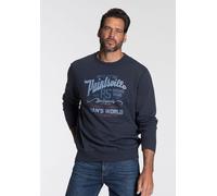 Sweatshirt MAN'S WORLD, Herren, Gr. XXL (60/62), blau (nachtblau), Obermaterial: 60% Baumwolle, 40% Polyester, normal, Rundhals, Rippstrickbündchen, Sweatshirts Sweatshirt, Langarm, lässiger Print, Ru