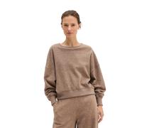 Sweatshirt MARC O'POLO "aus Heavy Sweat", Damen, Gr. XL, stone taupe melange, Obermaterial: 100% Baumwolle, unifarben, oversize, U-Boot-Ausschnitt, Rippbündchen, Sweatshirts Sweatshirt (28993925-XL) s