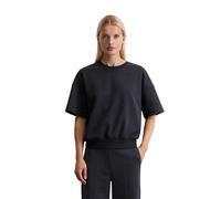 Sweatshirt MARC O'POLO "aus Interlock-Jersey", Damen, Gr. XS, blau (deep night blau), Obermaterial: 78% Baumwolle, 18% Polyester, 4% Elasthan, unifarben, regular fit, Rundhals, normaler Saum, Sweatshi