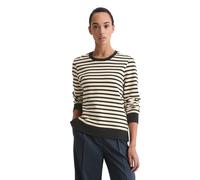 Sweatshirt MARC O'POLO "aus Organic Cotton", Damen, Gr. M, beige (dunkelblau), Obermaterial: 100% Baumwolle, unifarben, regular fit, Rundhals, Rippbündchen, Sweatshirts Sweatshirt (75345664-M) dunkelb