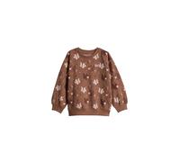 Sweatshirt MARC O'POLO "aus Organic Cotton", Mädchen, Gr. 104/110, braun, Obermaterial: 95% Baumwolle, 5% Elasthan, bedruckt, regular fit, Rundhals, Rippbündchen, Sweatshirts Sweatshirt (49107907-104)