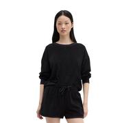 Sweatshirt MARC O'POLO "aus Organic Cotton-Mix", Damen, Gr. S, schwarz (deep night blau), Obermaterial: 80% Baumwolle, 20% Polyester, unifarben, regular fit, Rippbündchen, Sweatshirts Sweatshirt (7840
