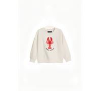 Sweatshirt MARC O'POLO "aus reinem Organic Cotton", Jungen, Gr. 104/110, weiß (weiß cotton), Obermaterial: 100% Baumwolle, unifarben, regular fit, Rundhals, Rippbündchen, Sweatshirts Sweatshirt (21380