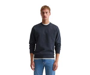 Sweatshirt MARC O'POLO "aus weicher Bio-Baumwolle", Herren, Gr. S, schwarz navy, Obermaterial: 100% Baumwolle, unifarben, relaxed fit, Rundhals, Sweatshirts Sweatshirt (61121753-S) schwarz navy