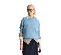 Sweatshirt MARC O'POLO DENIM "aus Organic Cotton", Damen, Gr. XS, blau dawn, Obermaterial: 100% Baumwolle, unifarben, relaxed fit, Rundhals, Bündchen, Sweatshirts Sweatshirt (39352011-XS) blau dawn