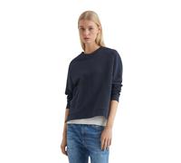 Sweatshirt MARC O'POLO DENIM "aus Organic Cotton", Damen, Gr. XS, blau (navy teal), Obermaterial: 100% Baumwolle, unifarben, relaxed fit, Rundhals, Rippbündchen, Sweatshirts Sweatshirt (47427632-XS) n