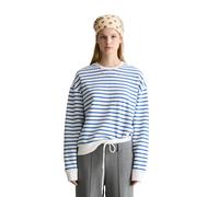 Sweatshirt MARC O'POLO DENIM "aus reinem Organic Cotton", Damen, Gr. L, medium blau, Obermaterial: 100% Baumwolle, gestreift, oversize, Rundhals, Bündchen, Sweatshirts Sweatshirt (60070918-L) medium b