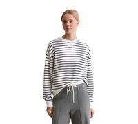 Sweatshirt MARC O'POLO DENIM "aus reinem Organic Cotton", Damen, Gr. S, dunkelblau, Obermaterial: 100% Baumwolle, gestreift, oversize, Rundhals, Bündchen, Sweatshirts Sweatshirt (73624130-S) dunkelbla
