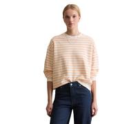 Sweatshirt MARC O'POLO DENIM "aus reinem Organic Cotton", Damen, Gr. XXS, light orange, Obermaterial: 100% Baumwolle, gestreift, oversize, Rundhals, Bündchen, Sweatshirts Sweatshirt (30095460-XXS) lig