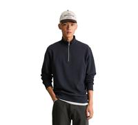Sweatshirt MARC O'POLO DENIM, Herren, Gr. XL, blau (schwarz navy), angeraute Sweatware, Obermaterial: 100% Baumwolle, regular fit normal, Rippbündchen, Sweatshirts Sweatshirt, Troyer aus reiner Bio-Ba