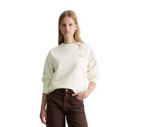 Sweatshirt MARC O'POLO DENIM "aus softem French Terry", Damen, Gr. S, silky weiß, Obermaterial: 100% Baumwolle, unifarben, oversize, Rundhals, doppelte Bündchen, Sweatshirts Sweatshirt (35743012-S) si