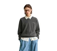 Sweatshirt MARC O'POLO DENIM "aus softer Bio-Baumwolle", Damen, Gr. XXL, grau (light graphite), Obermaterial: 100% Baumwolle, unifarben, relaxed fit, Rundhals, doppelte Bündchen, Sweatshirts Sweatshir