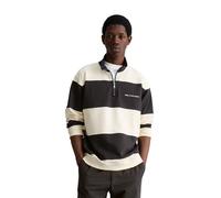 Sweatshirt MARC O'POLO DENIM "mit Cut-&-Sew-Blockstreifen", Herren, Gr. M, schwarz, Obermaterial: 100% Baumwolle, gestreift, relaxed fit, Rippbündchen, Sweatshirts Sweatshirt (87788759-M) schwarz