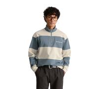 Sweatshirt MARC O'POLO DENIM "mit Cut-&-Sew-Blockstreifen", Herren, Gr. M, light blau, Obermaterial: 100% Baumwolle, gestreift, relaxed fit, Rippbündchen, Sweatshirts Sweatshirt (47184656-M) light bla