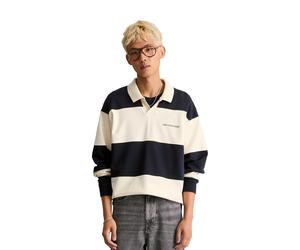 Sweatshirt MARC O'POLO DENIM "mit Cut-&-Sew-Blockstreifen", Herren, Gr. S, dunkelblau, Obermaterial: 100% Baumwolle, gestreift, relaxed fit, Rippbündchen, Sweatshirts Sweatshirt (98841528-S) dunkelbla
