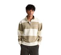 Sweatshirt MARC O'POLO DENIM "mit Cut-&-Sew-Blockstreifen", Herren, Gr. S, medium braun, Obermaterial: 100% Baumwolle, gestreift, relaxed fit, Rippbündchen, Sweatshirts Sweatshirt (89501747-S) medium 