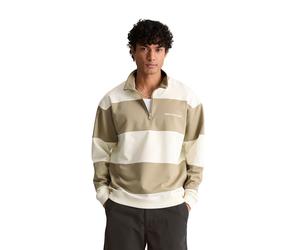 Sweatshirt MARC O'POLO DENIM "mit Cut-&-Sew-Blockstreifen", Herren, Gr. S, medium braun, Obermaterial: 100% Baumwolle, gestreift, relaxed fit, Rippbündchen, Sweatshirts Sweatshirt (89501747-S) medium 