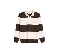 Sweatshirt MARC O'POLO DENIM "mit Cut-&-Sew-Blockstreifen", Herren, Gr. S, schwarz braun, Obermaterial: 100% Baumwolle, gestreift, relaxed fit, Rippbündchen, Sweatshirts Sweatshirt (71157542-S) schwar