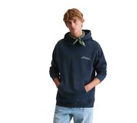 Sweatshirt MARC O'POLO DENIM "mit großem Rückenprint", Herren, Gr. L, blau (navy teal), Obermaterial: 100% Baumwolle, unifarben, relaxed fit, Rundhals, Rippbündchen, Sweatshirts Sweatshirt (41916449-L