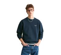Sweatshirt MARC O'POLO DENIM "mit großem Rückenprint", Herren, Gr. L, navy teal, Obermaterial: 100% Baumwolle, unifarben, relaxed fit, Rundhals, Rippbündchen, Sweatshirts Sweatshirt (66784211-L) navy
