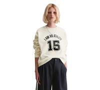 Sweatshirt MARC O'POLO DENIM "mit kuschelig gerauter Innenseite", Damen, Gr. L, silky weiß, Obermaterial: 100% Baumwolle, unifarben, relaxed fit, Rundhals, Rippbündchen, Sweatshirts Sweatshirt (753974