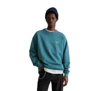 Sweatshirt MARC O'POLO DENIM "mit Rückenprint", Herren, Gr. M, navy teal, Obermaterial: 100% Baumwolle, unifarben, relaxed fit, Rundhals, Rippbündchen, Sweatshirts Sweatshirt (50417044-M) navy teal