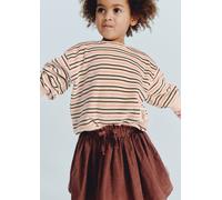 Sweatshirt MARC O'POLO, Mädchen, Gr. 104/110, rosa (beige), Sweatware, Obermaterial: 100% Baumwolle, normal, Rundhals, Rippbündchen, Sweatshirts Sweatshirt, farblich geringelt (83212115-104) beige