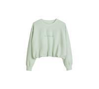 Sweatshirt MARC O'POLO "mit elastischem Saum", Mädchen, Gr. 164, grün, Obermaterial: 100% Baumwolle, unifarben, relaxed fit, Rundhals, Rippbündchen, Sweatshirts Sweatshirt (29506318-164) grün