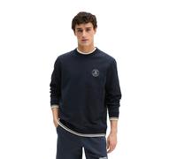 Sweatshirt MARC O'POLO "mit Fußball-Rückenprint", Herren, Gr. XL, blau (schwarz navy), Obermaterial: 100% Baumwolle, unifarben, regular fit, Rundhals, Rippbündchen, Sweatshirts Sweatshirt (25121410-XL