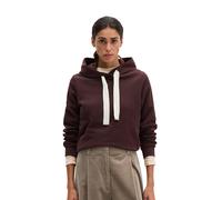 Hoodie MARC O'POLO, Damen, Gr. S, braun (schwarz cherry), angeraute Sweatware, Obermaterial: 100% Baumwolle, relaxed fit normal, Bündchen, Sweatshirts Hoodie, relaxed mit gepeachter Oberfläche (946733