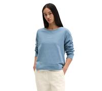 Sweatshirt MARC O'POLO "mit gepeachter Oberfläche", Damen, Gr. S, fall sky, Obermaterial: 100% Baumwolle, unifarben, loose fit, Rundhals, Rippbündchen, Sweatshirts Sweatshirt (46596666-S) fall sky