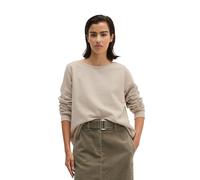 Sweatshirt MARC O'POLO "mit gepeachter Oberfläche", Damen, Gr. XL, beige (natural), Obermaterial: 100% Baumwolle, unifarben, loose fit, Rundhals, Rippbündchen, Sweatshirts Sweatshirt (95820227-XL) nat