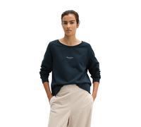 Sweatshirt MARC O'POLO "mit gepeachter Oberfläche", Damen, Gr. XXL, blau (martime blau), Obermaterial: 100% Baumwolle, unifarben, loose fit, Rundhals, Rippbündchen, Sweatshirts Sweatshirt (51610461-XX