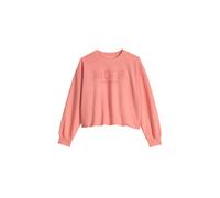 Sweatshirt MARC O'POLO "mit Jerseyfutter und elastischem Saum", Mädchen, Gr. 140, rosa (rot), Obermaterial: 100% Baumwolle, unifarben, relaxed fit, Rundhals, Rippbündchen, Sweatshirts Sweatshirt (4471