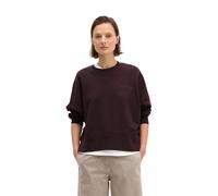 Sweatshirt MARC O'POLO "mit recycelter Baumwolle", Damen, Gr. S, braun (schwarz cherry), Obermaterial: 100% Baumwolle, unifarben, oversize, Rundhals, doppelte Bündchen, Sweatshirts Sweatshirt (5901312