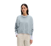 Sweatshirt MARC O'POLO "mit recycelter Baumwolle", Damen, Gr. XXL, blau (grau horizon), Obermaterial: 100% Baumwolle, unifarben, loose fit, Rundhals, doppelte Bündchen, Sweatshirts Sweatshirt (3390422