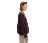 Sweatshirt MARC O'POLO "mit recycelter Baumwolle", Damen, Gr. XXS, braun (schwarz cherry), Obermaterial: 100% Baumwolle, unifarben, oversize, Rundhals, doppelte Bündchen, Sweatshirts Sweatshirt (59013