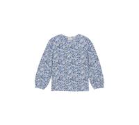 Sweatshirt MINYMO "Langarmshirt MIT-shirt LS AOP", Mädchen, Gr. 104, blau (true blau), Obermaterial: 48% Modal CMD. 48% Baumwolle CO. 4% Elasthan EL., Sweatshirts Sweatshirt (43426247-104) true blau