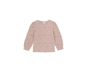 Sweatshirt MINYMO "Langarmshirt MIT-shirt LS AOP", Mädchen, Gr. 116, rosa (rosette), Obermaterial: 48% Modal CMD. 48% Baumwolle CO. 4% Elasthan EL., Sweatshirts Sweatshirt (60100238-116) rosette