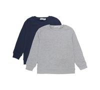 Sweatshirt MINYMO "Rundhalspullover MISweatshirt", Jungen, Gr. 110, grau (grau melange), Obermaterial: 100% Baumwolle CO., Pullover Sweatshirt (44775065-110) grau melange