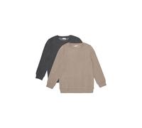 Sweatshirt MINYMO "Rundhalspullover MISweatshirt", Jungen, Gr. 128, braun (fossil), Obermaterial: 100% Baumwolle CO., Pullover Sweatshirt (62786603-128) fossil