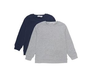 Sweatshirt MINYMO "Rundhalspullover MISweatshirt", Jungen, Gr. 128, grau (grau melange), Obermaterial: 100% Baumwolle CO., Pullover Sweatshirt (44775065-128) grau melange
