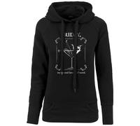 Sweatshirt MISTERTEE "MisterTee Damen Ladies F-Word Hoody", Damen, Gr. L, schwarz, 60% Baumwolle, 40% Polyester, bedruckt, Sweatshirts Sweatshirt (94862341-L) schwarz